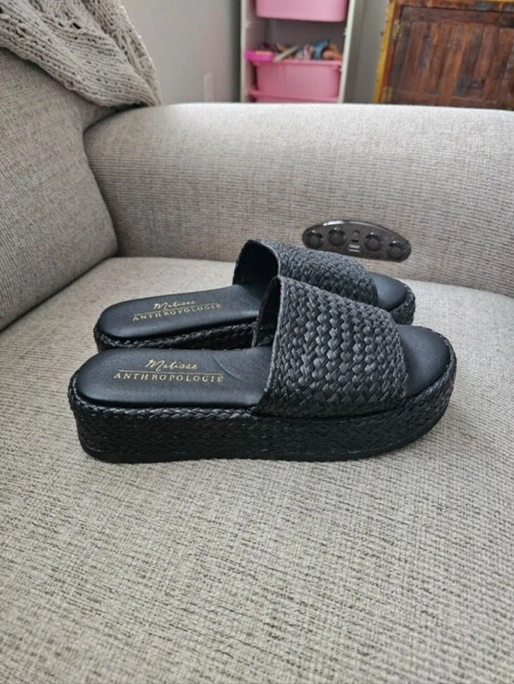 Anthropologie Matisse Montego Platform Slides Size 9